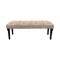 Laddha Home Designs 47" Blue and Cream Over Tufted Rectangular Bench